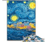 Van Gogh Night Sky Adult Jigsaws 1000 Pieces Difficult, Challenging Game And Family Play Artists Collection, Fine Art for Age 14 Years Up (26x38cm)