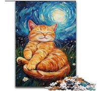 Van Gogh Night Sky Cat JigsawPuzzle 1000 Pieces for Teenagers, Pattern Assembly Deal As Gifts for The Whole Family Suitable for And 14 (50x75cm)