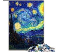 Van Gogh Night Sky City Adult Jigsaws 1000 Pieces Difficult, Challenging Game And Family Play Artists Collection, Fine Art for Age 14 Years Up (50x75cm)