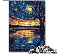 Van Gogh Night Sky Jigsaw Puzzles for Teenagers 1000 Pieces, Relax Games Is Ideal As A Gift for The Whole Family (50x75cm)