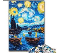 Van Gogh Night Sky Jigsaw Puzzles for Teenagers 2000 Pieces, Learning Educational Toys Family Games with Matching Poster And Trivia Sheet (70x100cm)
