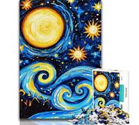 Van Gogh Night Sky JigsawPuzzle 1000 Pieces for Adults,Family Game Stress Reliever Difficult Challenge Secret Santa Gifts (75x50cm)
