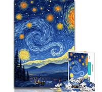 Van Gogh Night Sky JigsawPuzzle 1000 Pieces for Adults,Toys Educational Games Stress Relieving Suitable for Desktop Decoration (75x50cm)
