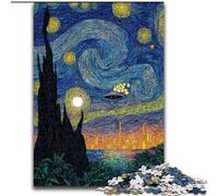 Van Gogh Night Sky JigsawPuzzle 1000 Pieces for Teenagers, Interesting Stress Reduction Parent-child Interaction (size 50x75cm)