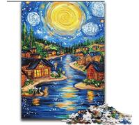 Van Gogh Night Sky Jigsaws Puzzles 1000 Pieces for Adults Gifts, Toy Intellectual Game Artists Collection, Fine Art (26x38cm)