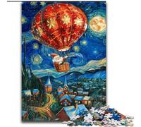 Van Gogh Night Sky Santa Claus 1000 Piece Jigsaw Puzzles for Adults, Stress Reliever Staycation Kill Time Enhance Love between Couples (26x38cm)