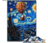 Van Gogh Night Sky Santa Claus JigsawPuzzle 1000 Pieces for Teenagers, Fun Games Wall Decoration Unique Birthday And Xmas Gifts (26x38cm)