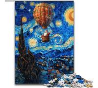 Van Gogh Night Sky Santa Claus Puzzles for Adults 1000 Pieces, Challenging Game Toys Every Piece Is Unique - Challenging Family Fun Game (size 26x38cm)