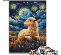 Van Gogh Night Sky Sheep 2000 Pieces Jigsaw Puzzles For Teens And Adults, Help The Brain Exercise Addictive Toys to Cultivate Patience Perfect Decoration (70x100cm)