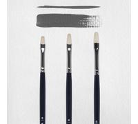 Van Gogh Oil & Acrylic Brushes - Serie 210 No. 2-4-6 - Flat Chungking Hog Bristle - Handcrafted Artist Brushes - Ideal for Oil & Acrylic Painting - Flexible & Durable - 3 Pack