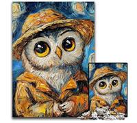 Van Gogh Owl Jigsaw Puzzles 1000 Pieces for Adults Puzzles for Adults Family Fun Activity, Brain Challenge, for Teenager 50x75CM/19.68x29.52inch