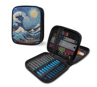 Van Gogh Painting Crochet Hooks Organizer Empty for Storage Portable Craft Bags for Crochet Accessories Sewing Storage Knitting Needle Carrier Bag Case