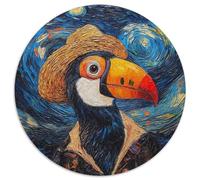 Van Gogh Parrot 1000 Pieces Puzzles for Adults 1000 Pieces Round Puzzle Gifts Ideal DIY Decor & Brain Teaser Gift 67.5x67.5cm