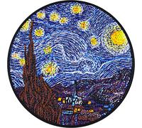 Van Gogh Patch Starry Night Picture Embroidery to sew on Emblem - Vincent Van Gogh Artwork Embroidered Patch Applique Impressionism Realism Art Sticker Iron on for All Fabrics - 80X80 mm