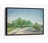 Van Gogh Picture Square Saint-Pierre Paris Canvas Floater Frame Print Picture Art - Black Frame 36 inch wide x 24 inch high