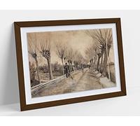 Van Gogh Picture The Road To Etten Framed Wall Art Print Picture - A4 - Walnut Frame