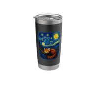 Van Gogh Red Panda The Starry Night Stainless Steel Insulated Tumbler