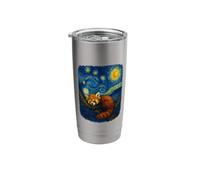 Van Gogh Red Panda The Starry Night Stainless Steel Insulated Tumbler
