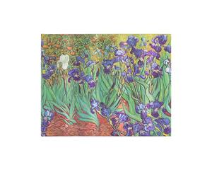 Van Gogh’s Irises Unlined Guest Book: Hardcover, 120 gsm, ribbon marker, memento pouch, no closure, book edge printing