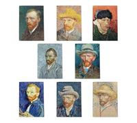 Van Gogh Self Portraits Art Multipack Of 8 Greeting Cards Portrait Collection 8 Assorted Artwork Cards Blank Inside Any Occasion Notecard A6 Size - 10x15 cm