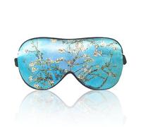 Van Gogh Sleep Eye Mask - Light Blockout Comfort Soft Silk Eye Mask for Women & Men - 1 Pair Ear Plugs - Travel Pouch (Almond Blossom Tree)