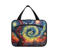 Van Gogh Star Night Hanging Travel Toiletry Cosmetic Makeup Bag Large Capacity Foldable Storage Wash Bags for Women Girls Bathroom