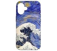 Van Gogh Starry Night and Hokusai Big Wave Case for iPhone 16