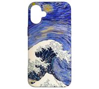 Van Gogh Starry Night and Hokusai Big Wave Case for iPhone 16 Plus