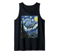 Van Gogh Starry Night Blue Whale Celestial Painting Tank Top