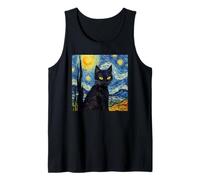 Van Gogh Starry Night Cat for Cat Lover, Cat Mom and Cat Dad Tank Top