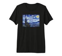 Van Gogh Starry Night Chemtrails Art Parody Premium T-Shirt