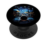 Van Gogh Starry Night Drummer Artistic Drum Set Music Lovers PopSockets Adhesive PopGrip