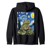 Van Gogh Starry Night Frog Art Painting Zip Hoodie
