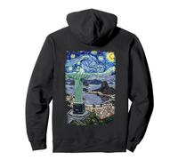 Van Gogh Starry Night Jesus Statue Rio Brazil Travel Pullover Hoodie