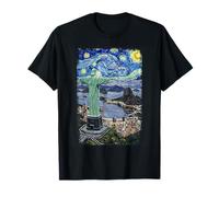 Van Gogh Starry Night Jesus Statue Rio Brazil Travel T-Shirt