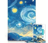 Van Gogh Starry Night Jigsaw Puzzles for Adults 1000 Think Boost Game Precise Interlock Structure Easy to Learn Family Enjoyment (38x52cm)