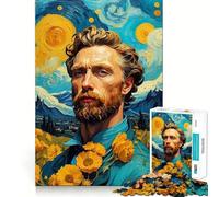 Van Gogh Starry Night Jigsaws for Adults1000 Pieces Brain Memory Game Fine Cut Premium Finishing Engaging Way to Pass Free Hours (38x26cm)