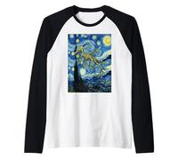 Van Gogh Starry Night Leafy Sea Dragon Art Raglan Baseball Tee