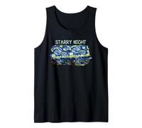Van Gogh Starry Night Line Art Coloring Student Teacher Vibe Tank Top