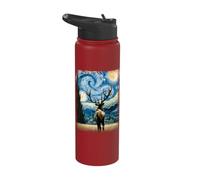 Van Gogh Starry Night Majestic Nature Lover Artistic Elk Stainless Steel Insulated Water Bottle