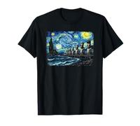 Van Gogh Starry Night Moai Easter Island Chile Travel T-Shirt
