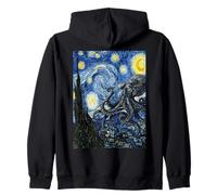 Van Gogh Starry Night Octopus Classic Art Zip Hoodie