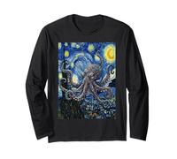 Van Gogh Starry Night Octopus Surreal Art Long Sleeve T-Shirt