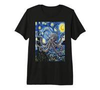 Van Gogh Starry Night Octopus Surreal Art Premium T-Shirt