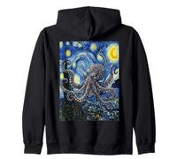 Van Gogh Starry Night Octopus Surreal Art Zip Hoodie