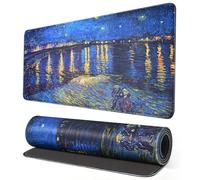 Van Gogh Starry Night Over the Rhône XL Gaming Mouse Pad & Extended Large Desk Mat- 31.4"x11.8" for Gaming, Office, Travel & Desktop Décor.