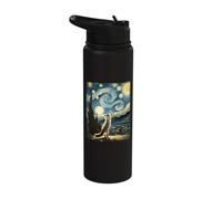 Van Gogh Starry Night Reaching Moon Artistic Pet Ragdoll Cat Stainless Steel Insulated Water Bottle