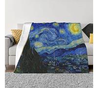 Van Gogh Starry Night Soft Blanket All Season Fuzzy Throw Warm Lightweight Blanket Flannel Blankets Fleece Throws for Bed Sofa Couch Travel Home Living Room Decor 60"x50"