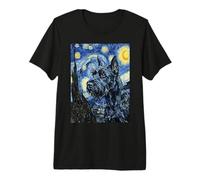 Van Gogh Starry Night Standard Schnauzer Terrier Dog Art Premium T-Shirt