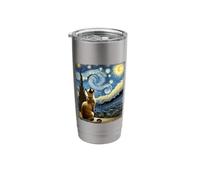 Van Gogh Starry Night Style Artistic Burmese Cat Stainless Steel Insulated Tumbler